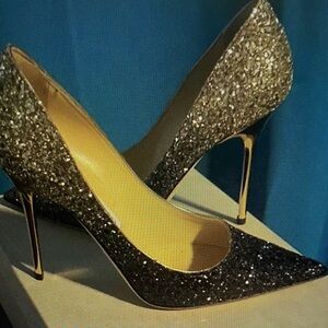 Nine West Glitter Heels in Silver and Black